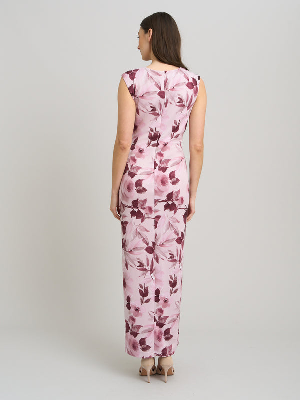 Perla Stretch Floral Diamante Trim Maxi Dress
