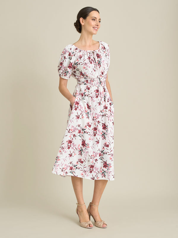 Perrie Smock Waist Floral Print Dress
