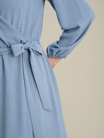 Peyton Bow Wrap Long Sleeve Midi Dress