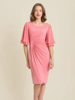 Raphaela Faux Wrap Dress With Double Layer Sleeve