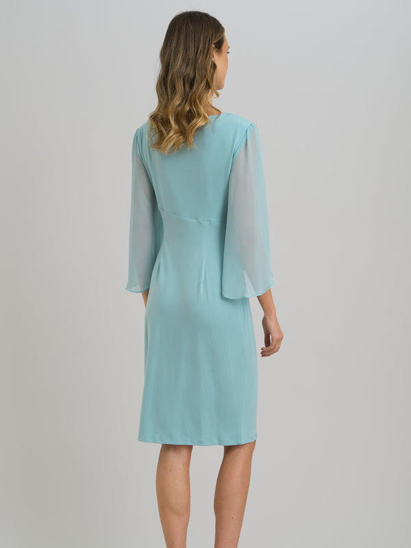 Ryder Faux Wrap Dress With Tulip Sleeve