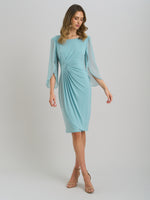 Ryder Faux Wrap Dress With Tulip Sleeve