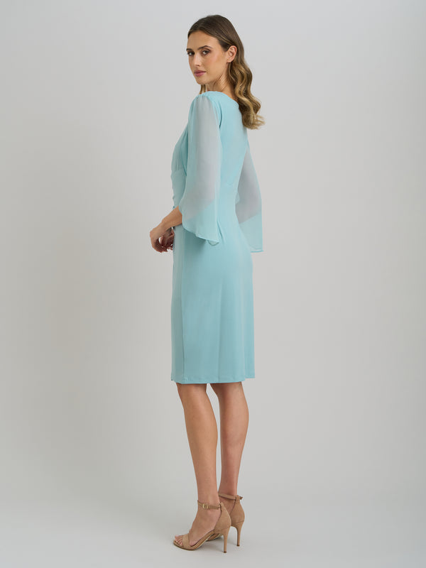 Ryder Faux Wrap Dress With Tulip Sleeve