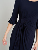 Faux Wrap Jersey Dress With Frill Hem