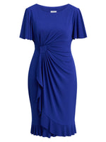 Raya Faux Wrap Dress With Frill Hem