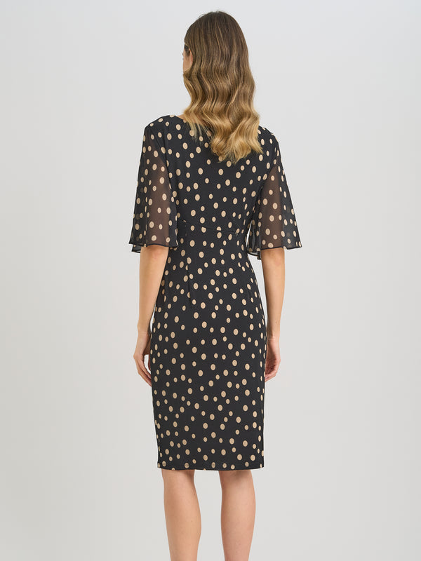 Greta Spot Print Faux Wrap Dress