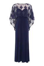 Desire Jersey Maxi Dress With Lace Cape