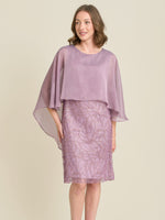 Mili Embroidered Crape Overlay Dress