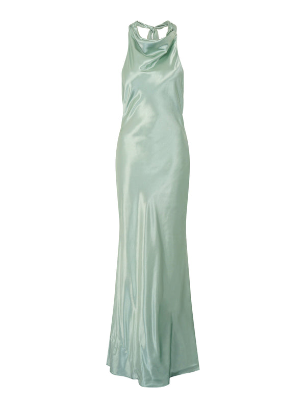 Chassidy Satin Halter Neck Maxi Dress