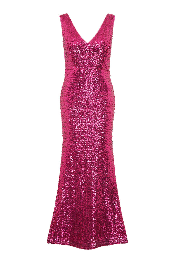 Miller Sequin V Neck Maxi Dress