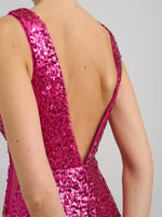 Miller Sequin V Neck Maxi Dress