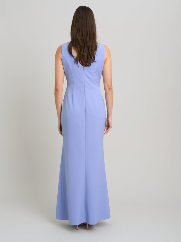 Clio Draped Ruffle Detail Maxi Dress