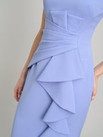 Clio Draped Ruffle Detail Maxi Dress