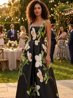 Serena Floral Satin Maxi Dress