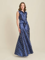 Romi Polka Dot Belt Tie Maxi Dress