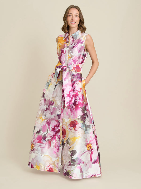 Rosanne Floral Belt Tie Maxi Dress