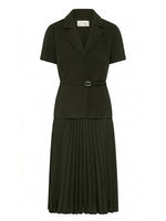 Sam Belted Pleated Midi Dress