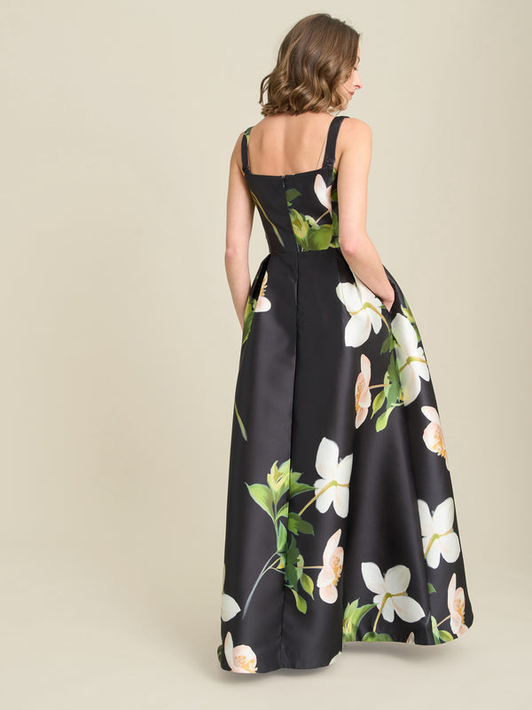 Serena Floral Satin Maxi Dress