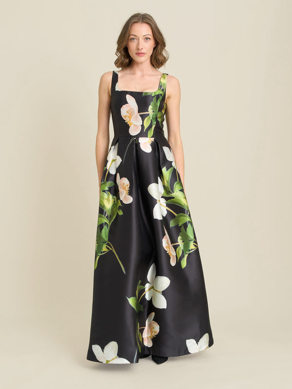Serena Floral Satin Maxi Dress