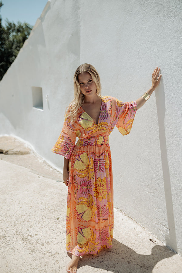 Piti Cuiti Marrakech Orange Long Dress