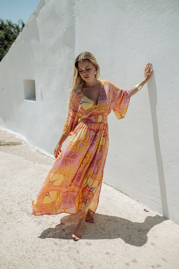 Piti Cuiti Marrakech Orange Long Dress