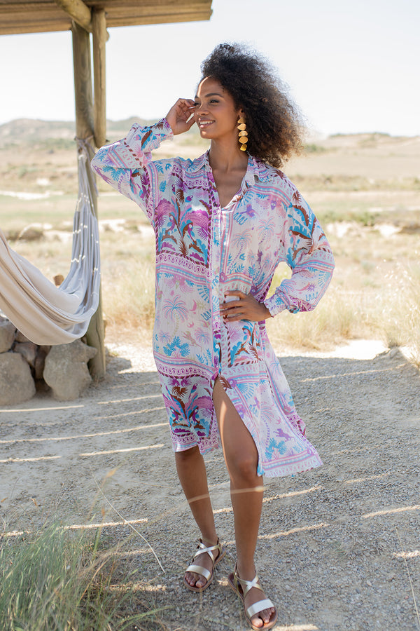 Piti Cuiti Ipanema Blue Long Blouse