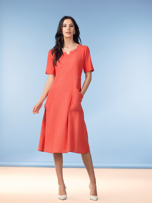 Alison Sheri Linen Pocket Dress
