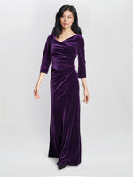 Sophie Velvet Maxi Dress With 3/4 Sleeve