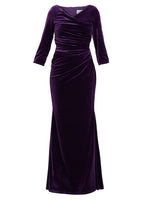 Sophie Velvet Maxi Dress With 3/4 Sleeve