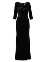 Sophie Velvet Maxi Dress With 3/4 Sleeve