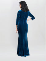 Sophie Velvet Maxi Dress With 3/4 Sleeve