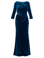 Sophie Velvet Maxi Dress With 3/4 Sleeve