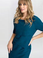 Alexa Ribbed Fabric Layered Dress