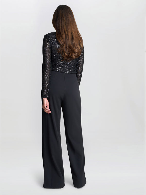 Allegra Sequin Crepe Jumpsuit