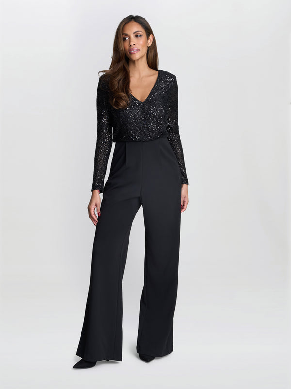 Allegra Sequin Crepe Jumpsuit