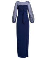 Joanne Crepe And Mesh Maxi Dress