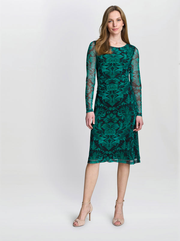 Carrie Long Sleeve Mesh Dress