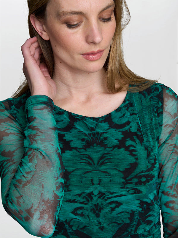 Carrie Long Sleeve Mesh Dress