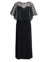 Anoushka Maxi Dress With Sheer Beaded Cape