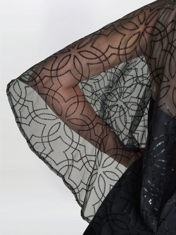 Anoushka Maxi Dress With Sheer Beaded Cape