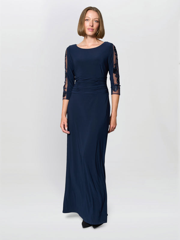 Clara Maxi Dress With Embroidered Sleeve