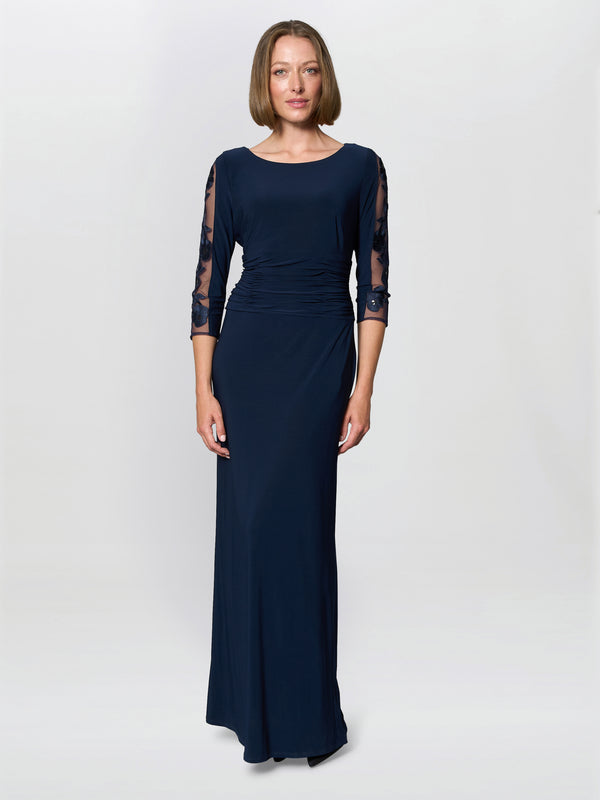 Clara Maxi Dress With Embroidered Sleeve