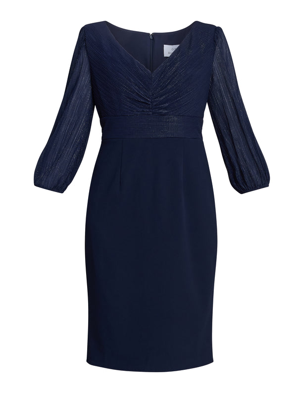 Britney Metallic Pleated Bodic Dress