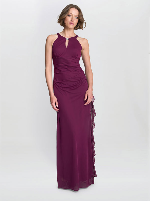 Blanche Matte Jersey Dress With Neck Trim