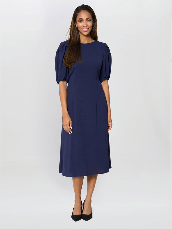 Flora Puff Sleeve Midi Dress