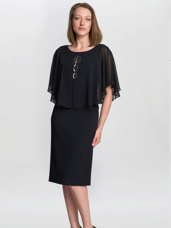 Glennis Black Chiffon Overlay Dress