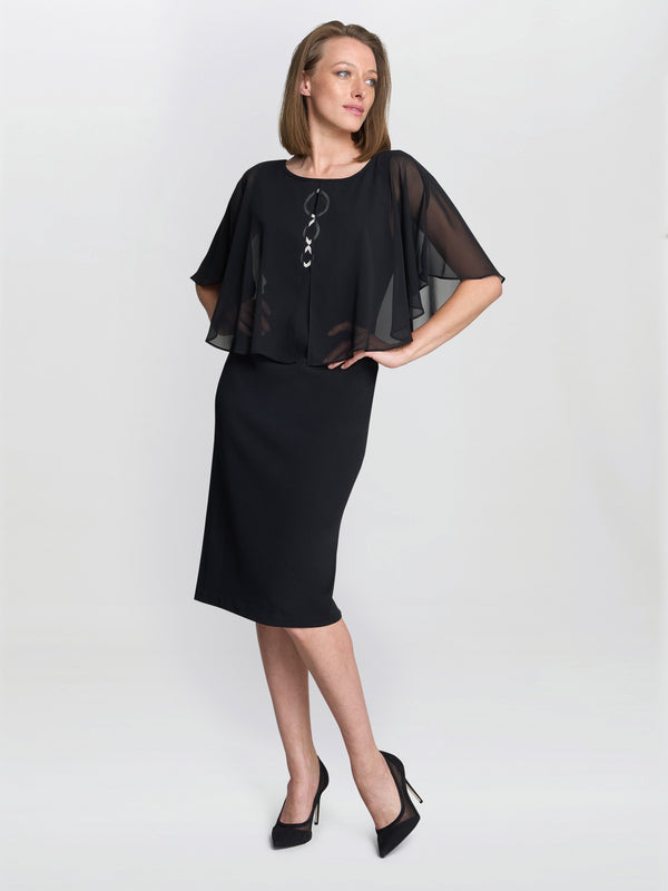 Glennis Black Chiffon Overlay Dress