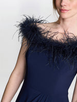 Krissy Feather Top Off Shoulder Maxi Dress