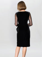 Lana Velvet Dress With Sheer Sleeves And Neckline