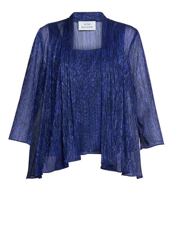 Kyler Metallic Top And Jacket Set